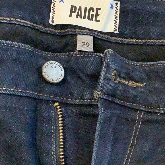 PAIGE Verdugo Women’s Slightly Distressed Stretch Dark Wash Ankle Jeans Size 29 - Picture 5 of 7